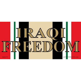 Eagle Emblems BM0179 Sticker-Iraq War, Svc.Ribb Iraqi Freedom (3"X6-1/2")