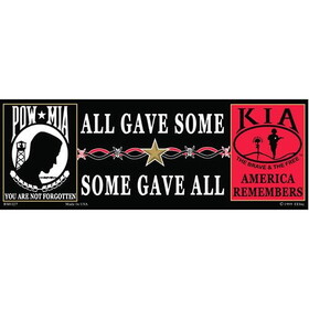 Eagle Emblems BM0327 Sticker-Pow*Kia, America Remembers (3-1/2"X10")