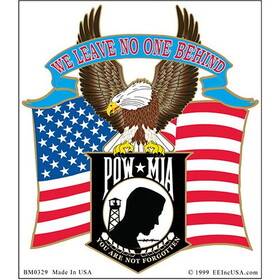 Eagle Emblems BM0329 Sticker-Pow*Mia, Eagle We Leave No One Behind (4")