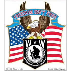 Eagle Emblems BM0330 Sticker-Wounded Warrior Eagle (4")