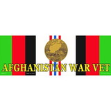Eagle Emblems BM0477 Sticker-Afghan War, Svc.Rb & Medal (3-1/2