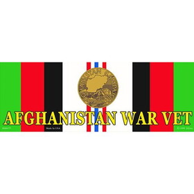 Eagle Emblems BM0477 Sticker-Afghan War, Svc.Rb & Medal (3-1/2"X10")