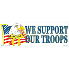 Eagle Emblems BM0489 Sticker-Support Our Troop (3-1/2"X10")