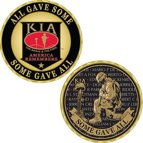 Eagle Emblems CH0011 Challenge Coin-Kia Some Gave All (1-5/8")