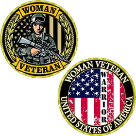 Eagle Emblems CH0125 Challenge Coin-Woman Veteran Bdu (1-3/4")