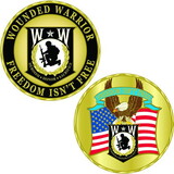 Eagle Emblems CH0127 Challenge Coin-Wounded WARRIOR EAGLE, (1-5/8