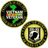Eagle Emblems CH0326 Challenge Coin-Vietnam Veteran VIETNAM VETERAN, (1-3/4