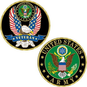 Eagle Emblems CH1000 Challenge Coin-Army Vet