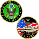 Eagle Emblems CH1001 Challenge Coin-Army Symbl (1-3/4