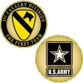 Eagle Emblems CH1056 Challenge Coin-Army,001St CAV.DIV., (1-3/4")
