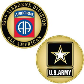 Eagle Emblems CH1058 Challenge Coin-Army, 082Nd A/B Div. (1-5/8")