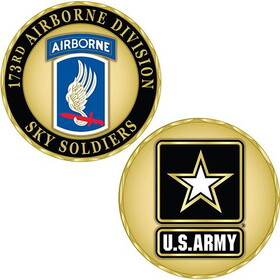 Eagle Emblems CH1060 Challenge Coin-Army,173Rd ABN DIV, (1-3/4")