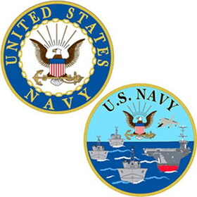 Eagle Emblems CH1331 Challenge Coin-Usn Logo SHIPS, (1-3/4")