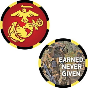 Eagle Emblems CH3520 Challenge Coin-Usmc Logo Made In USA, (1-3/4")
