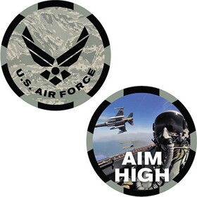 Eagle Emblems CH3541 Challenge Coin-Usaf Aim High Made In USA, (1-3/4")