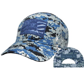 Eagle Emblems CP00034 Cap-Tactical,Ops,Camo.Navy Brushed Twill (Velcro Closure), Med Profile-6 panel