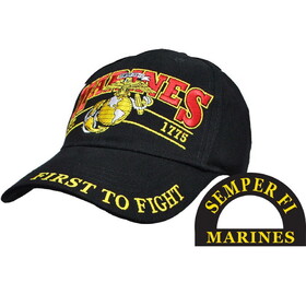 Eagle Emblems CP00318 Cap-Usmc, First To Fight (Brass Buckle)