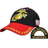 Eagle Emblems CP00319 Cap-Usmc, Once A Marine (Brass Buckle)