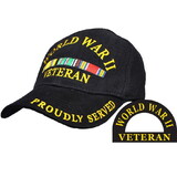 Eagle Emblems CP00595 Cap-Wwii Vet, Svc.Ribbon (Brass Buckle)