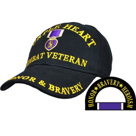 Eagle Emblems CP00601 Cap-Purple Heart, Cmbt.Vet (Brass Buckle)