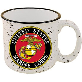 Eagle Emblems CU0201 Cup-Coffee,Us Marines Logo Stone-Speckled Camper, 14 oz