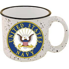 Eagle Emblems CU0301 Cup-Coffee,Us Navy Logo Stone-Speckled Camper, 14 oz