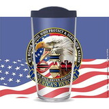 Eagle Emblems CU1001 Cup-America'S Heroes, 16 oz