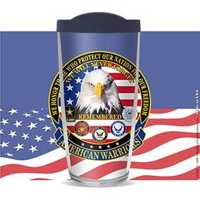Eagle Emblems CU1025 Cup-American Warriors Premium-Thermal, Made In USA, 16 oz