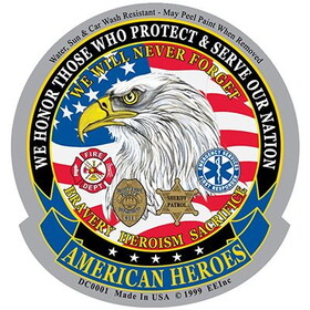 Eagle Emblems DC0001 Sticker-American Heroes (3-1/2")