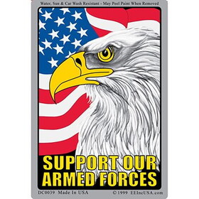 Eagle Emblems DC0039 Sticker-Support Our Troop ARMED FORCES, (3"x4-1/4")