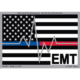 Eagle Emblems DC0057 Sticker-Emt,Blue/Red Line HEARTBEAT, (3"x4-1/4")