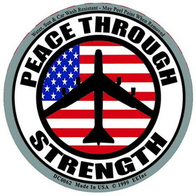 Eagle Emblems DC0062 Sticker-Peace Through Strength (3"x4-1/4")
