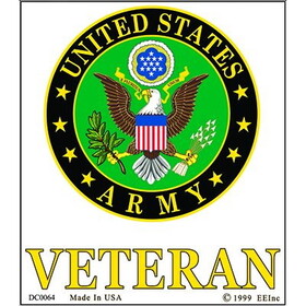 Eagle Emblems DC0064 Sticker-Army Veteran (3"x4-1/4")