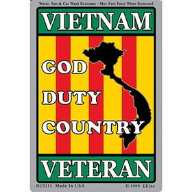 Eagle Emblems DC0113 Sticker-Vietnam,Veteran (3"x4-1/4")