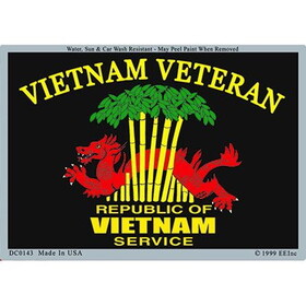 Eagle Emblems DC0143 Sticker-Vietnam,Veteran (3"x4-1/4")
