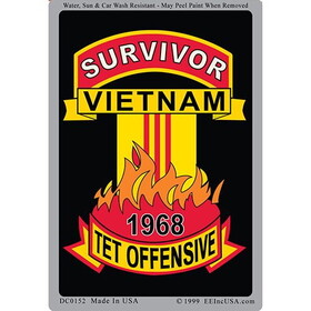 Eagle Emblems DC0152 Sticker-Vietnam,Survivor (3"x4-1/4")