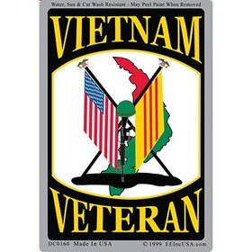 Eagle Emblems DC0160 Sticker-Vietnam,Vet.Flags (3"x4-1/4")