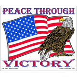 Eagle Emblems DC8001 Sticker-Peace Through Vic (Clear Vinyl) (4