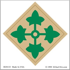 Eagle Emblems DC8133 Sticker-Army,004Th Div. (Clear Vinyl), (3-1/4")