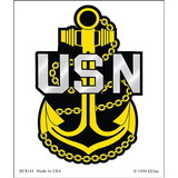 Eagle Emblems DC8141 Sticker-Usn Logo,Anchor (Clear Vinyl), (3-1/2