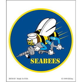 Eagle Emblems DC8143 Sticker-Usn,Seabees (Clear Vinyl), (3-1/2" x 4-1/8")