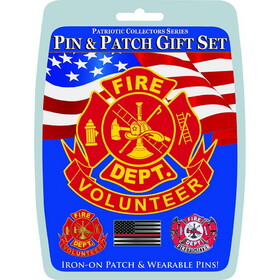 Eagle Emblems DIS0017 Gift Set-Fire Volunteer (3 Pins & 1 Patch)