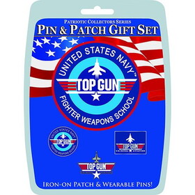 Eagle Emblems DIS0023 Gift Set-Usn Top Gun (3 Pins & 1 Patch)
