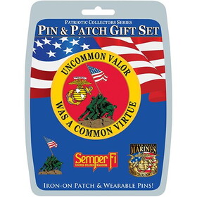 Eagle Emblems DIS0032 Gift Set-Usmc Iwo Jima (3 Pins & 1 Patch)