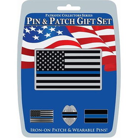 Eagle Emblems DIS0130 Gift Set-Police Blue Line (3 Pins & 1 Patch)