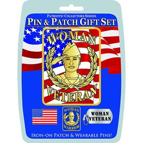 Eagle Emblems DIS0145 Gift Set-Woman Veteran (3 Pins & 1 Patch)