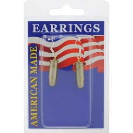 Eagle Emblems ER9644 Earrings-Bullet,25Cal (NICKEL)