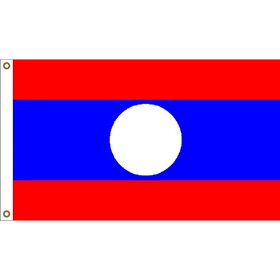 Eagle Emblems F1205 Flag-Laos (3Ftx5Ft) .