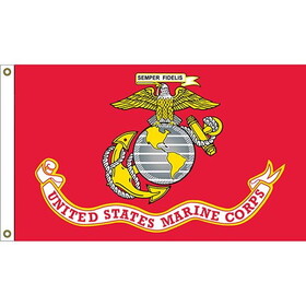 Eagle Emblems F1305 Flag-Usmc Made In USA Poly-Cotton, (3ft x 5ft)