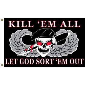 Eagle Emblems F1308 Flag-Kill&#039;Em All (3ft x 5ft)